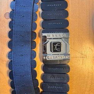 Halle Equestrian Navy Stretch Belt with Silver Buckle